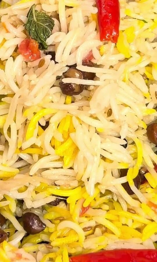 Black Chana Pulao (Pressure Cooker)