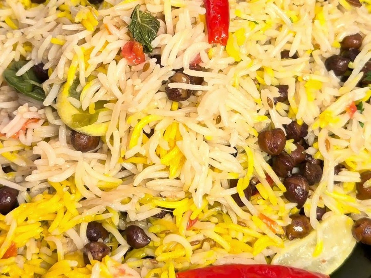 Black Chana Pulao (Pressure Cooker)